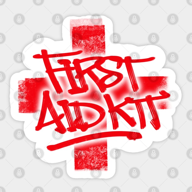 FIRST AID KIT - Utility Sticker In Graffiti Style Sticker by CreativeOpus